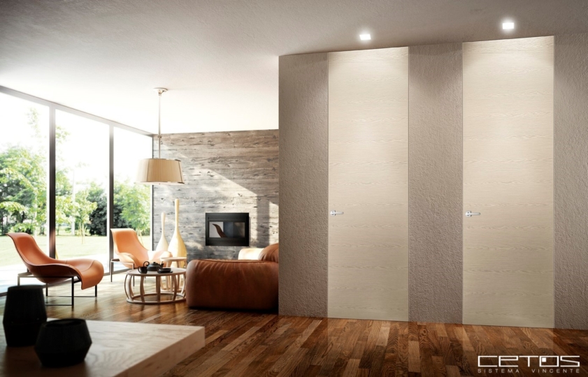 PORTE INTERNE A BATTENTE IN LEGNO RASO MURO