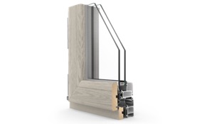 Sezione di una finestra in alluminio-legno