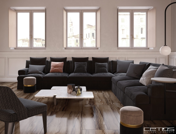 FINESTRE A BATTENTE IN PVC PELLICOLATO LEGNO